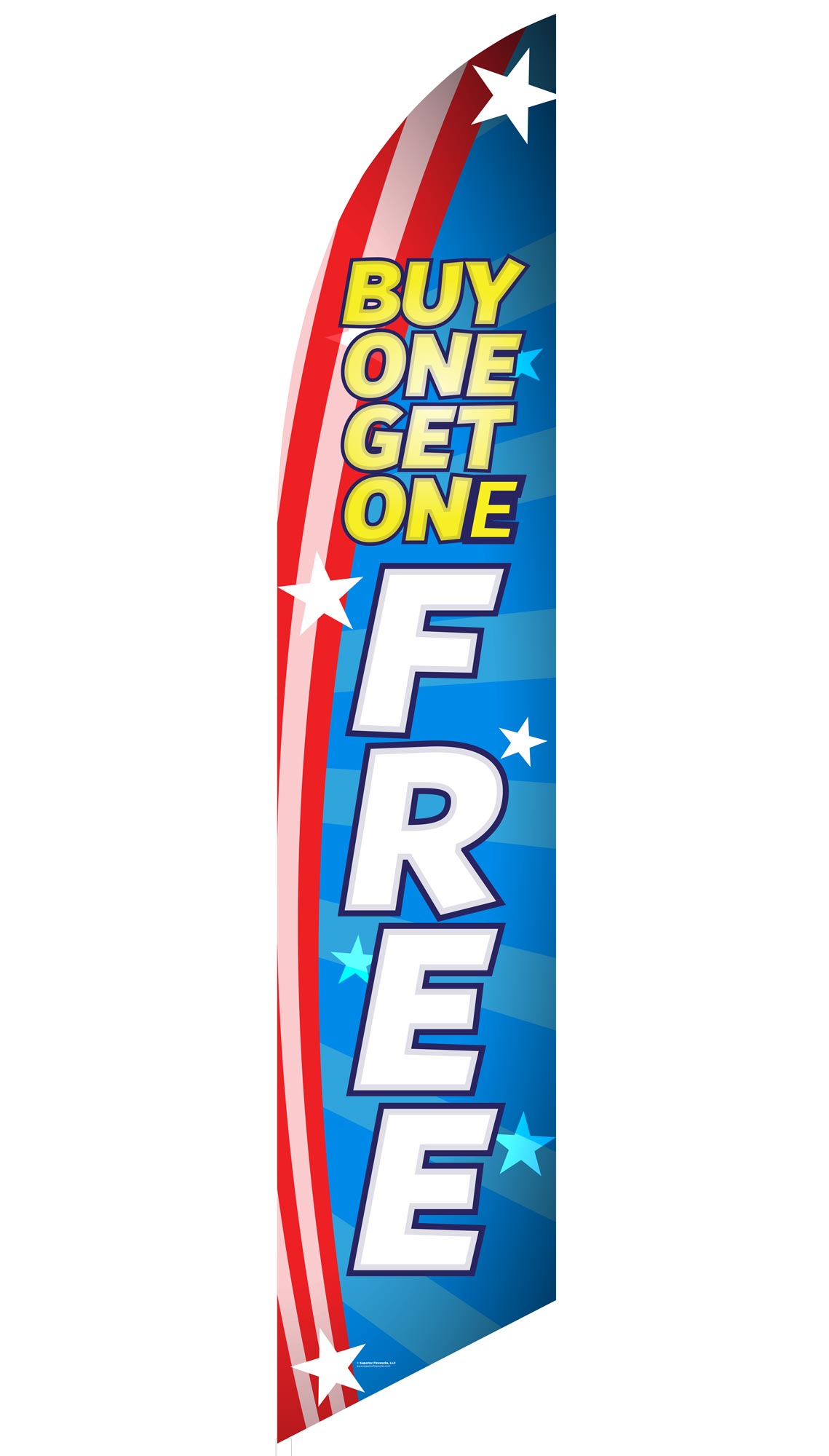 "Buy One Get One Free" Feather Flag (Blue): Superior Fireworks Wholesale