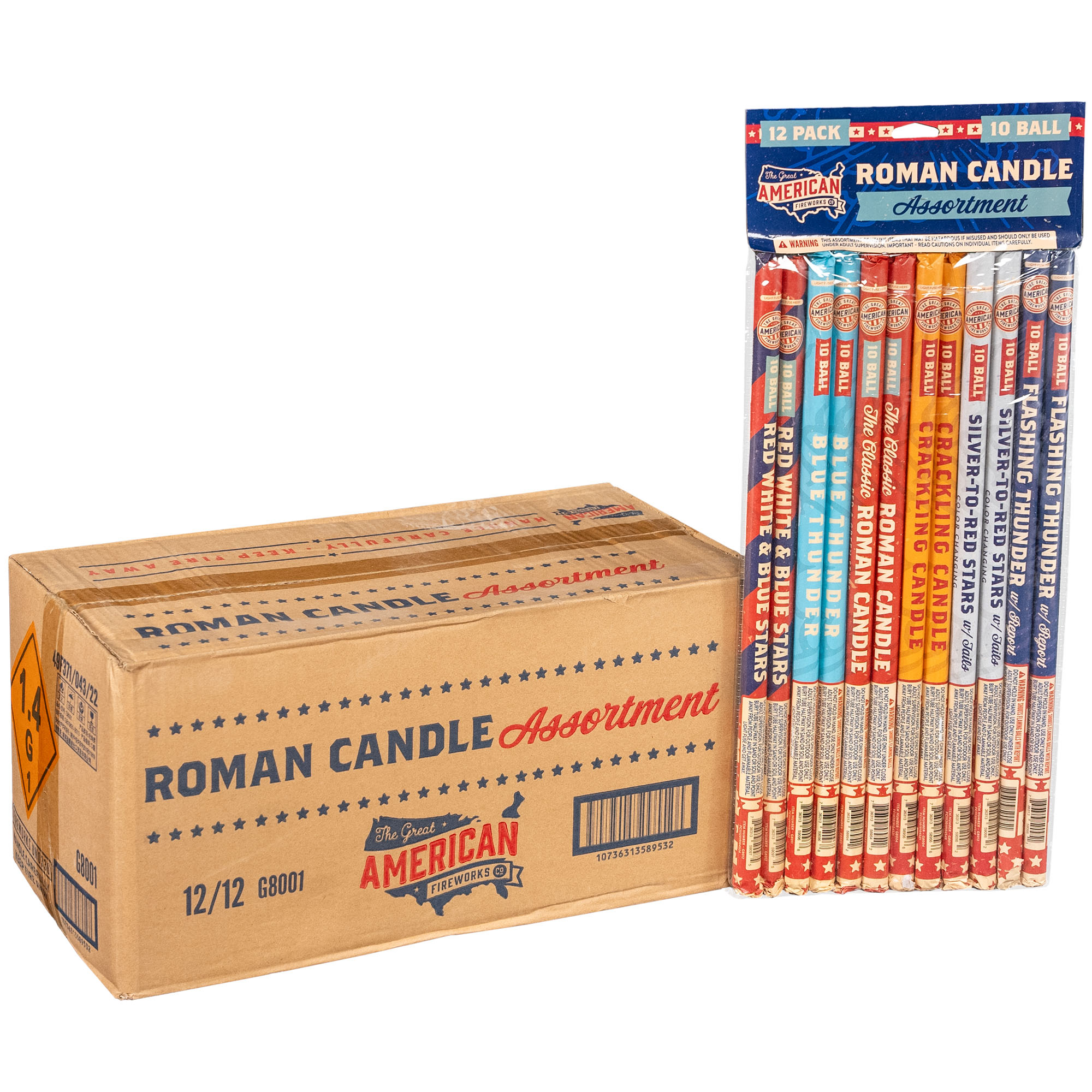 Roman Candle Assortment (Case of 12): Superior Fireworks Retail